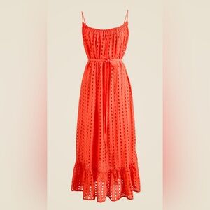 J. Crew Vibrant Orange Midi Dress